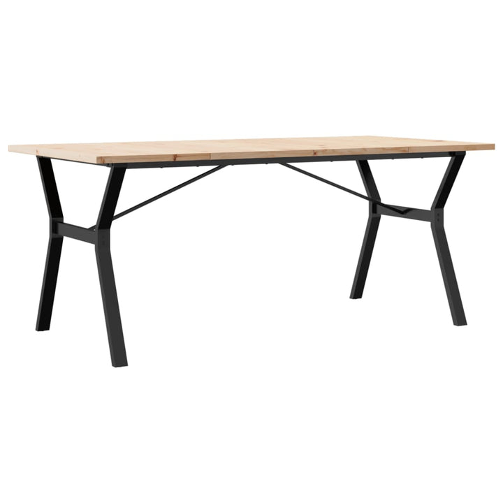 spisebord 180x90x75,5 cm Y-stel massivt fyrretræ og stål