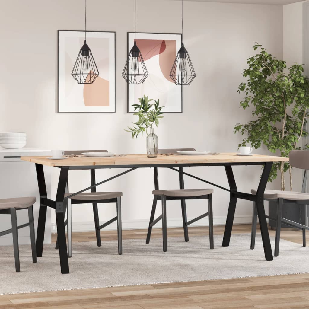 spisebord 180x90x75,5 cm Y-stel massivt fyrretræ og stål