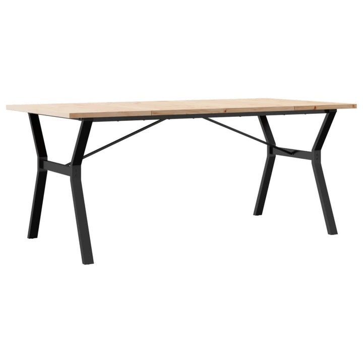spisebord 180x90x75,5 cm Y-stel massivt fyrretræ og stål