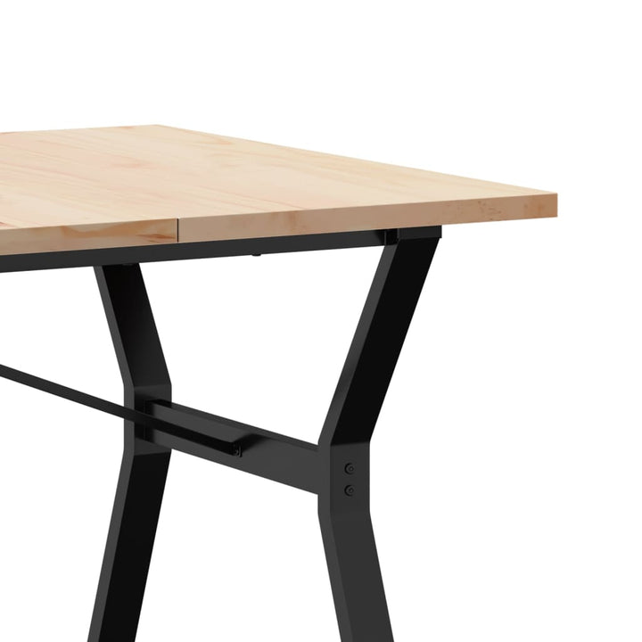 spisebord 180x90x75,5 cm Y-stel massivt fyrretræ og stål