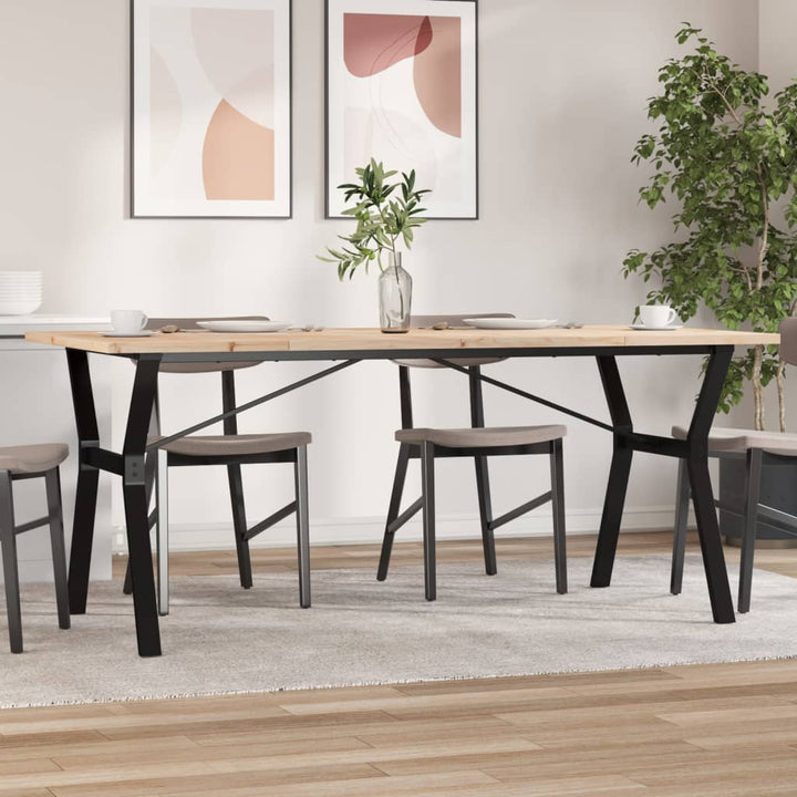 spisebord 180x90x75,5 cm Y-stel massivt fyrretræ og stål