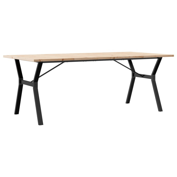 spisebord 200x100x75,5 cm Y-stel massivt fyrretræ og stål