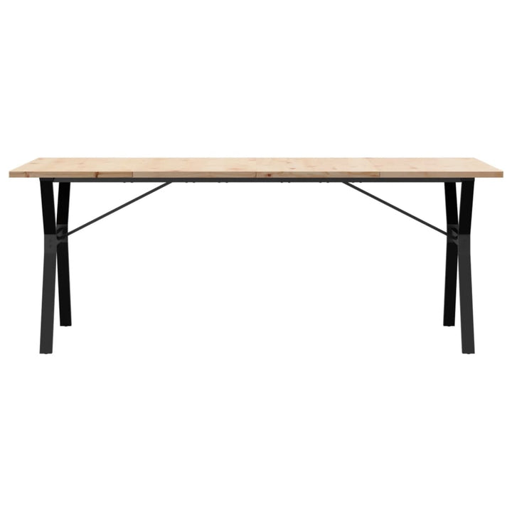 spisebord 200x100x75,5 cm Y-stel massivt fyrretræ og stål