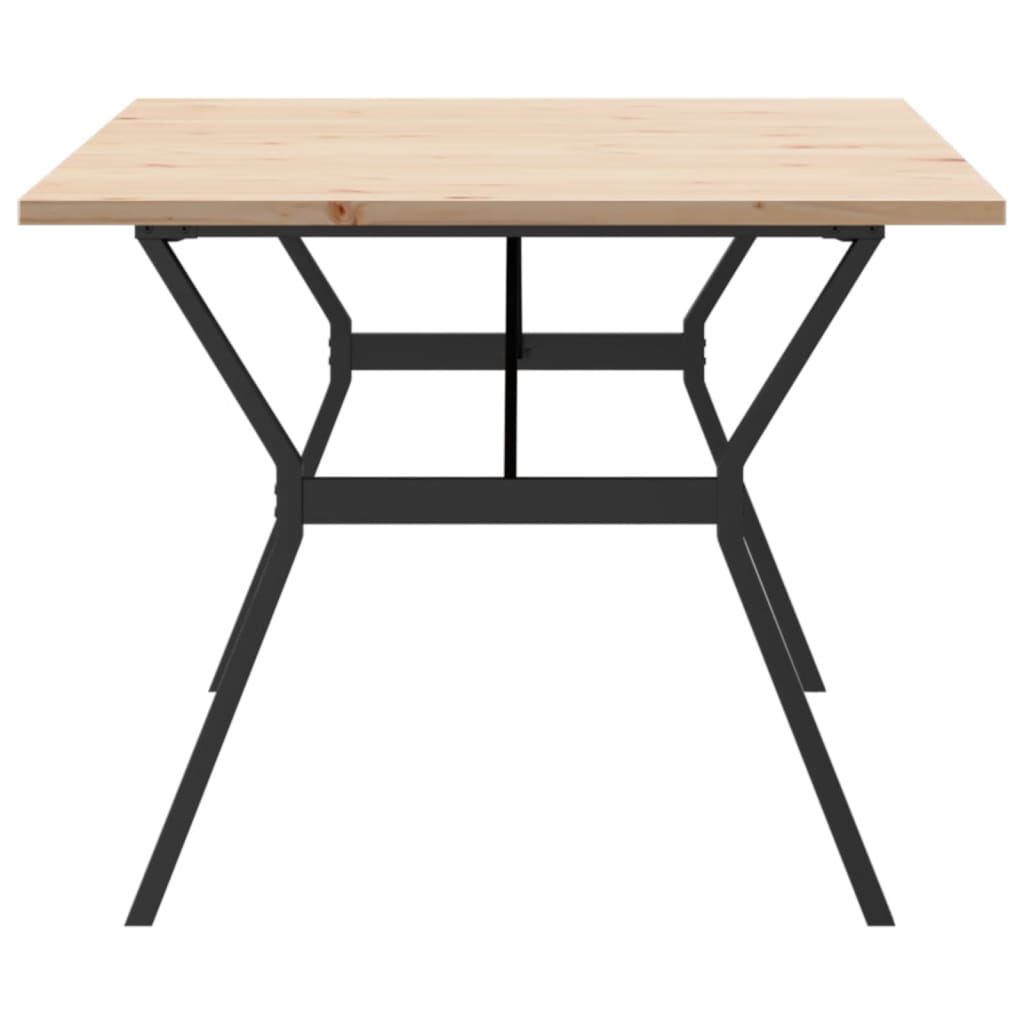 spisebord 200x100x75,5 cm Y-stel massivt fyrretræ og stål