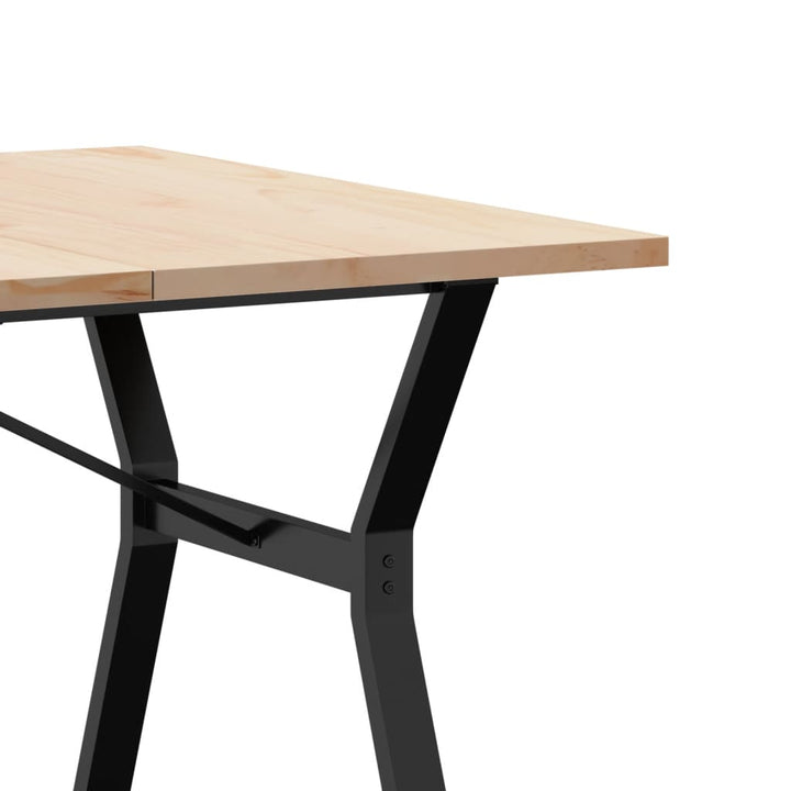 spisebord 200x100x75,5 cm Y-stel massivt fyrretræ og stål