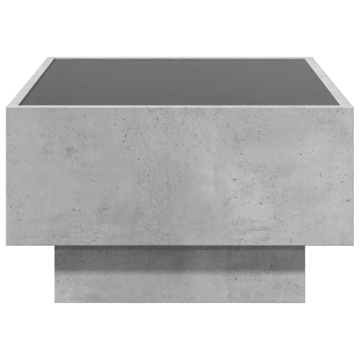 sofabord med LED-lys 70x50x30 cm konstrueret træ betongrå