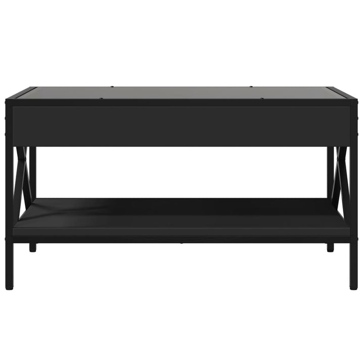 sofabord med Infinity LED-lys 70x50x38 cm sort