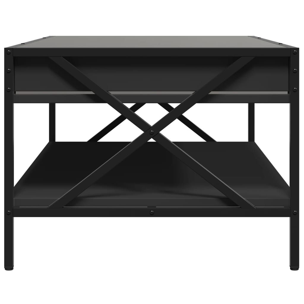 sofabord med Infinity LED-lys 90x50x38 cm sort