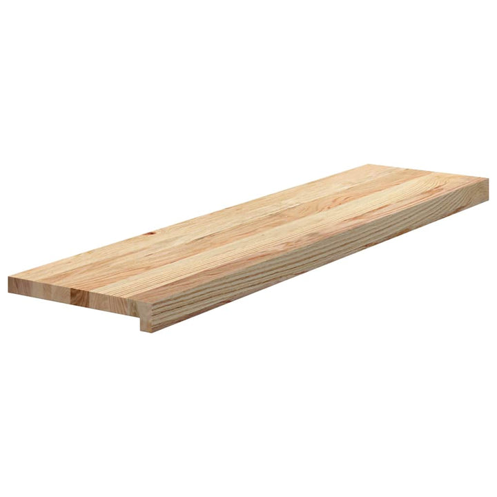 trappemåtter 8 stk ubehandlet 100x25x2 cm massivt egetræ
