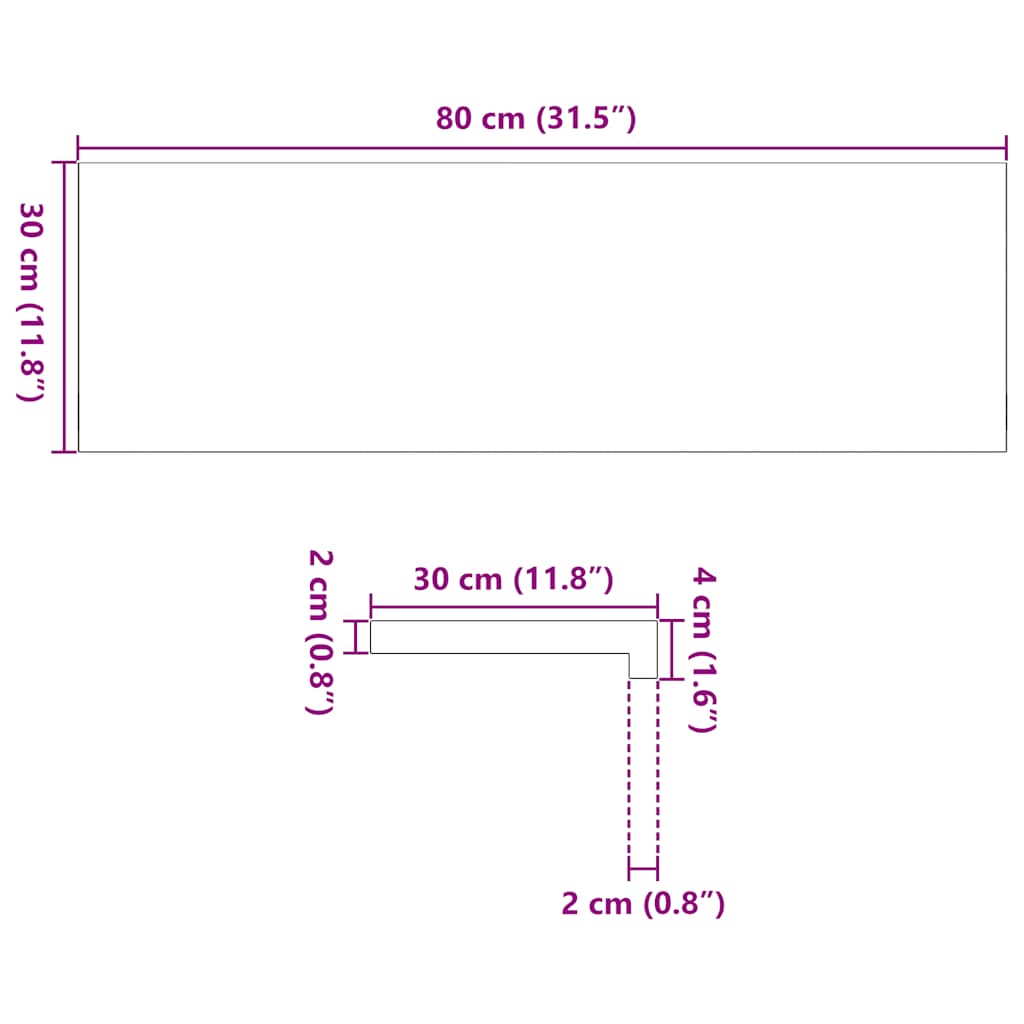 trappemåtter 8 stk ubehandlet 80x30x2 cm massivt egetræ