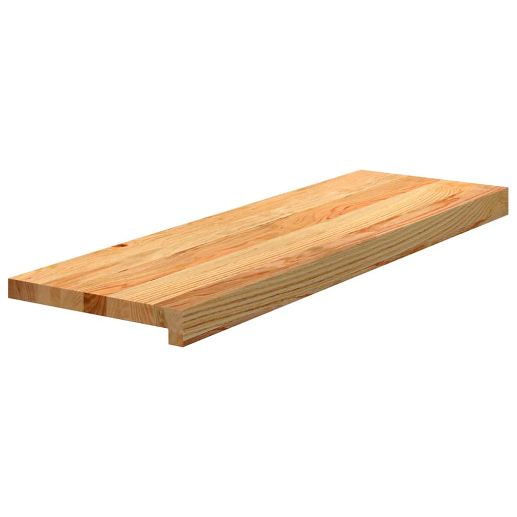 trappemåtter 8 stk lysebrun 80x25x2 cm massivt egetræ