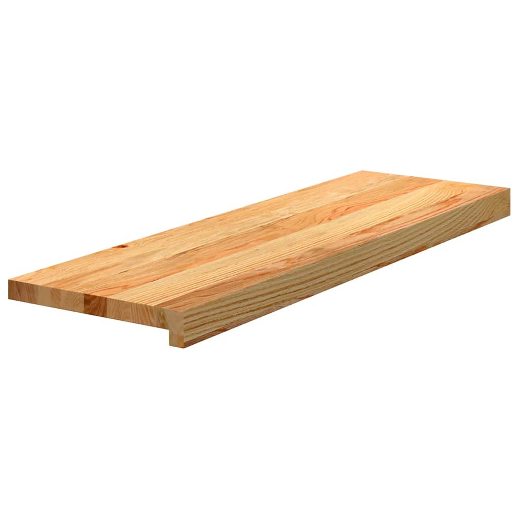 trappemåtter 8 stk lysebrun 80x30x2 cm massivt egetræ