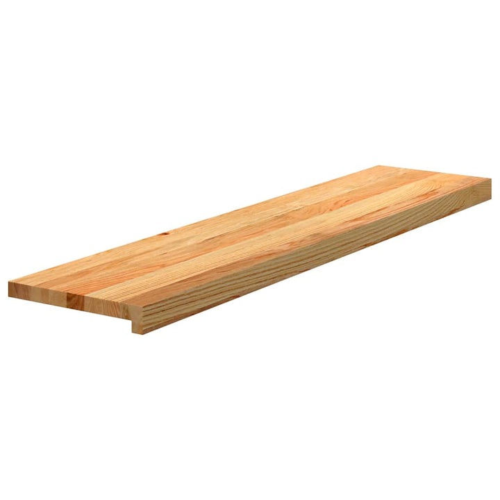 trappemåtter 8 stk lysebrun 110x30x2 cm massivt egetræ