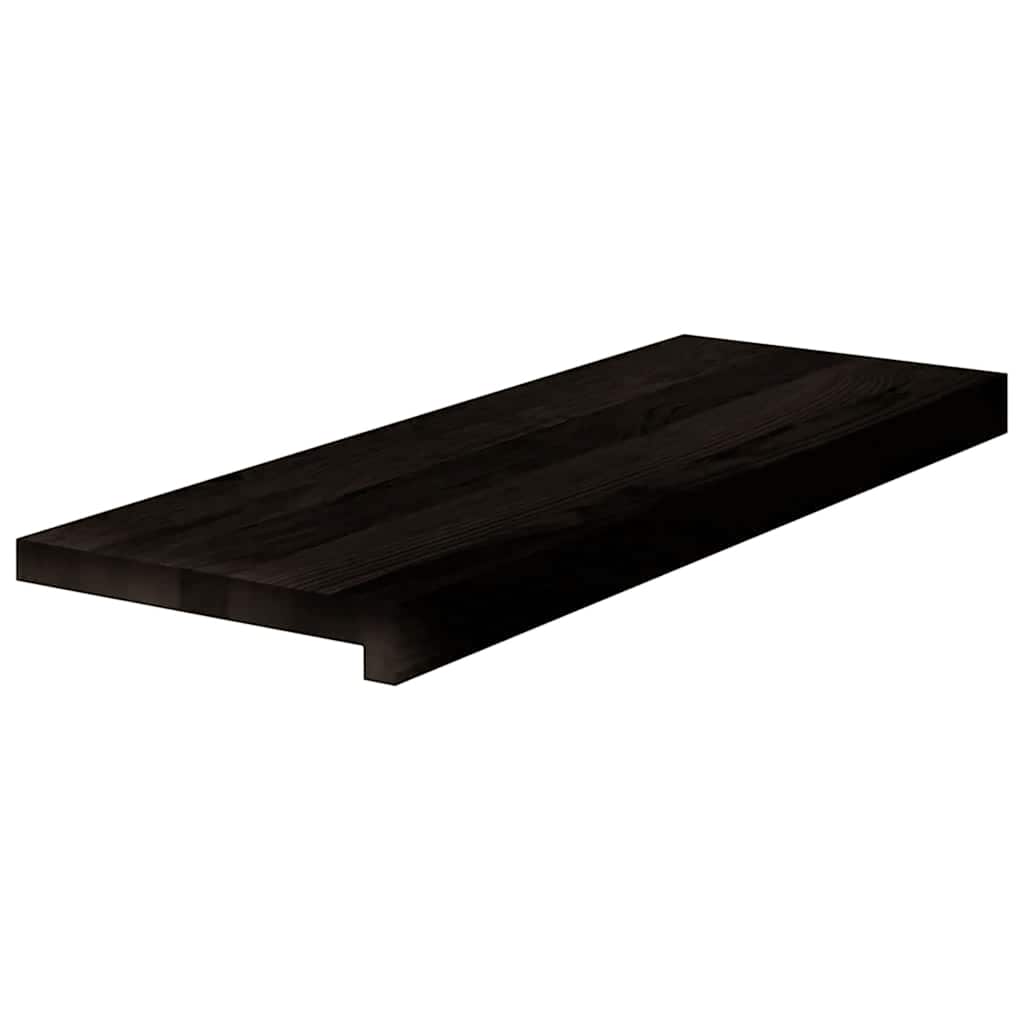 trappemåtter 12 stk. mørkebrun 70x30x2 cm massivt egetræ