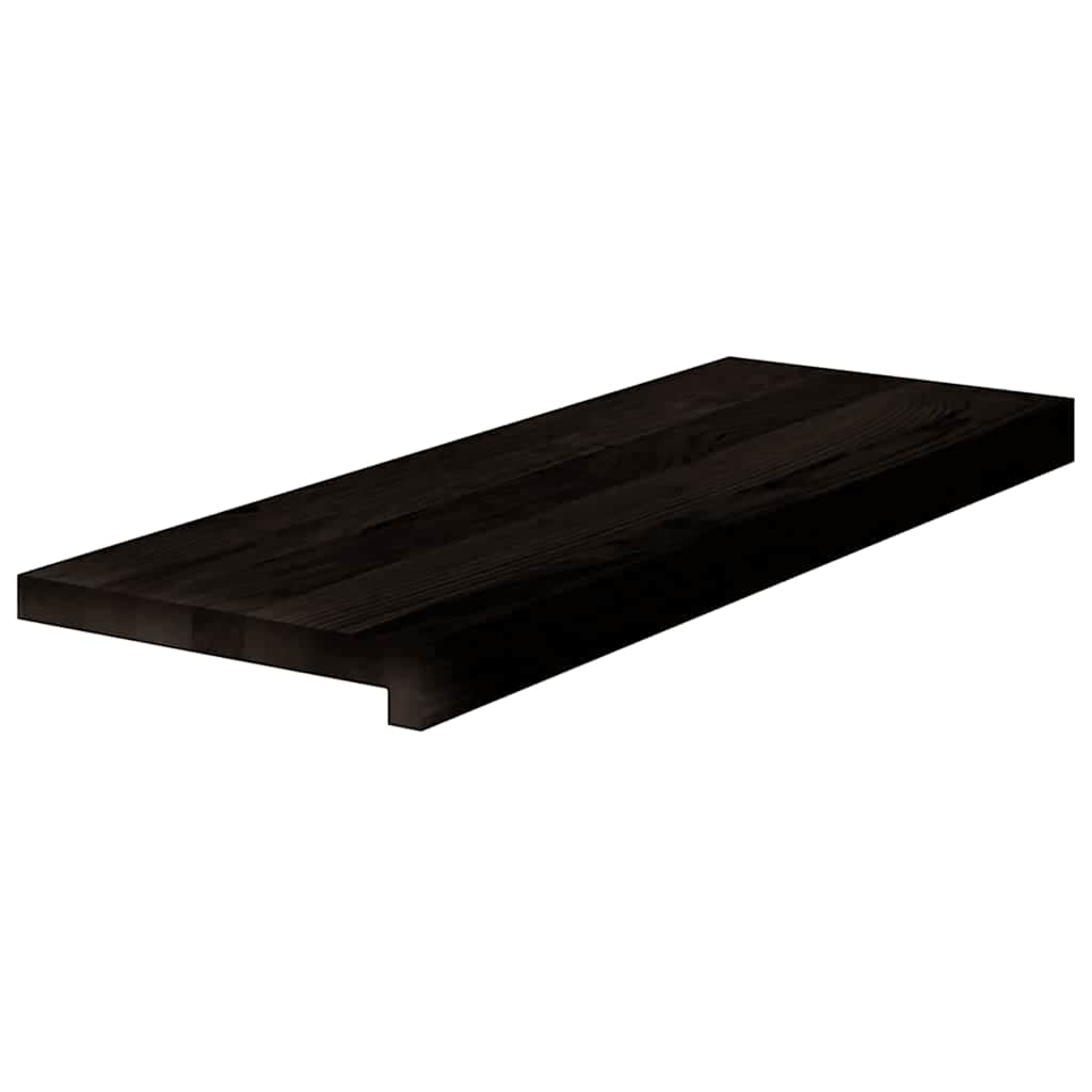 trappemåtter 16 stk. mørkebrun 70x25x2 cm massivt egetræ