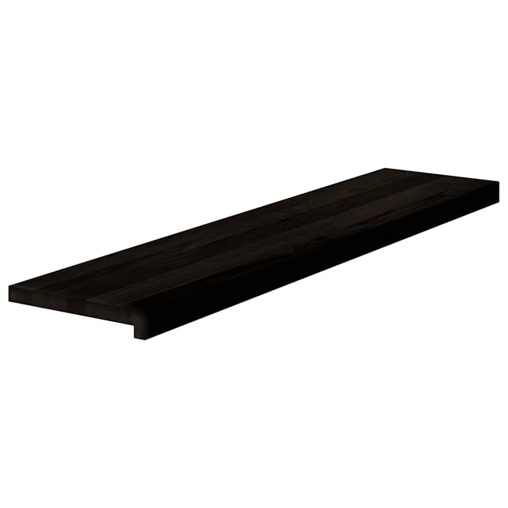 trappemåtter 16 stk. mørkebrun 110x25x2 cm massivt egetræ