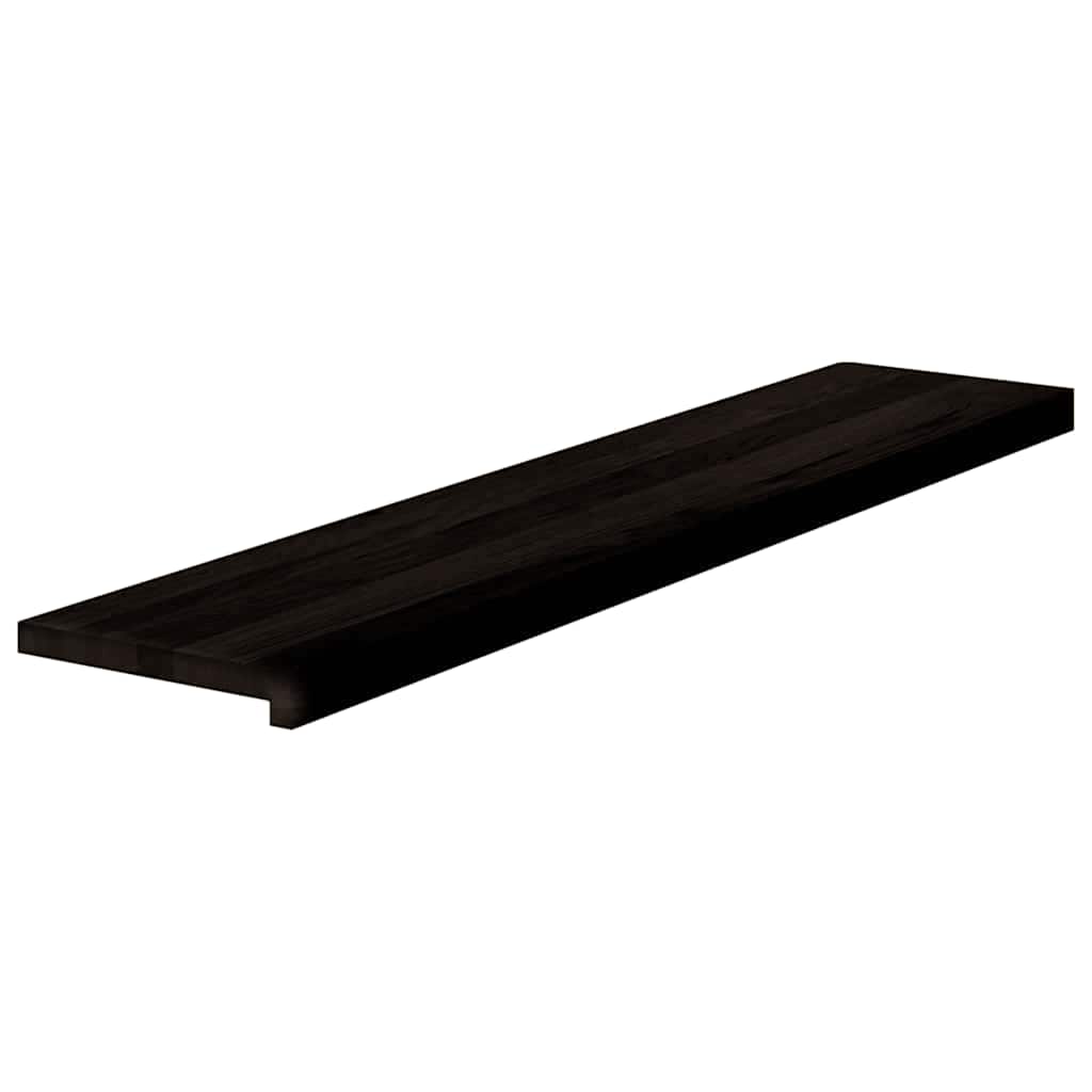 trappemåtter 16 stk. mørkebrun 120x25x2 cm massivt egetræ