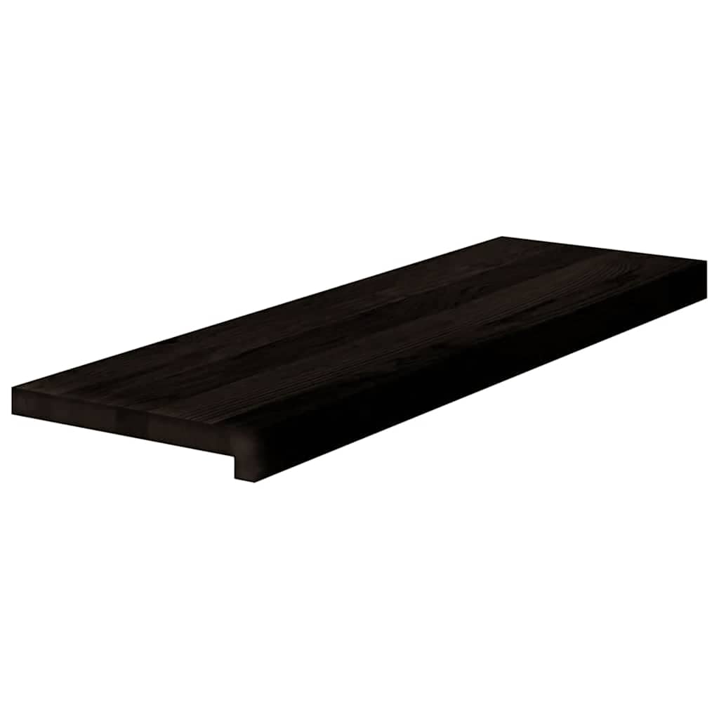 trappemåtter 16 stk. mørkebrun 80x30x2 cm massivt egetræ