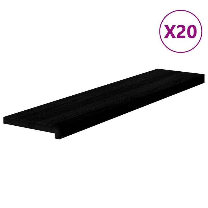 trappemåtter 20 stk mørkebrun 110x30x2 cm massivt egetræ