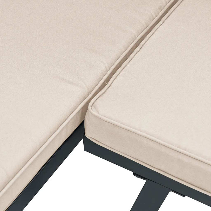 sofasæt til haven 5 dele med hynder pulverlakeret stål sort