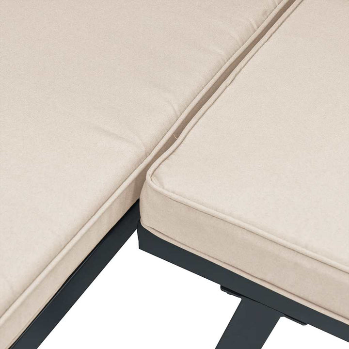 sofasæt til haven 4 dele med hynder pulverlakeret stål sort