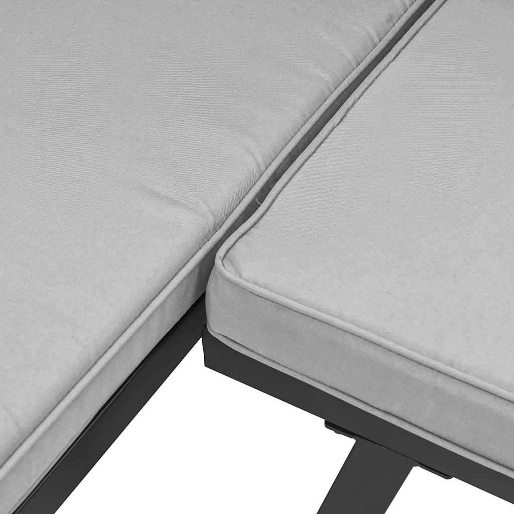 sofasæt til haven 4 dele med hynder pulverlakeret stål sort