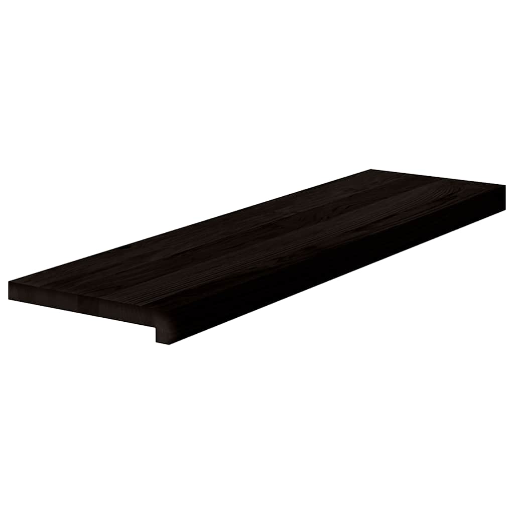 trappemåtter 2 stk. mørkebrun 90x30x2 cm massivt egetræ