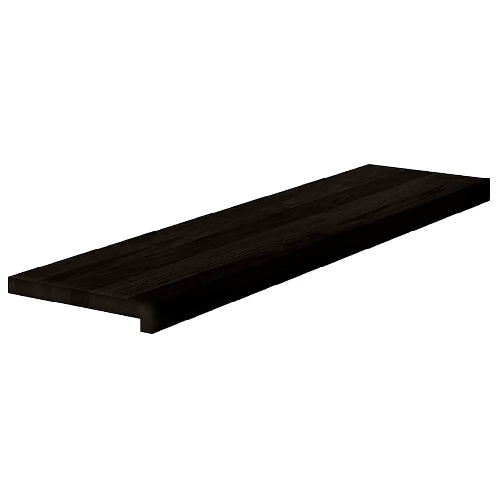 trappemåtter 2 stk. mørkebrun 100x30x2 cm massivt egetræ