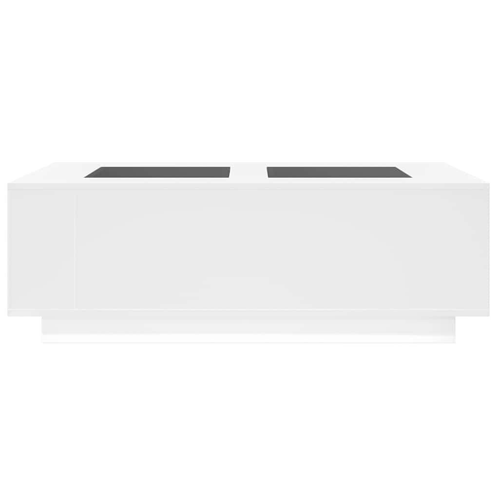 sofabord med Infinity LED-lys 116x69x40 cm hvid