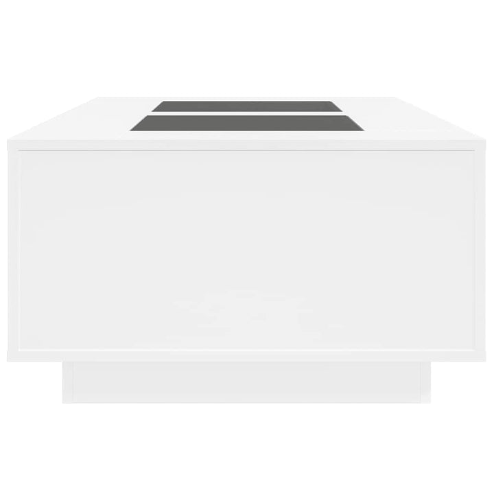 sofabord med Infinity LED-lys 116x69x40 cm hvid