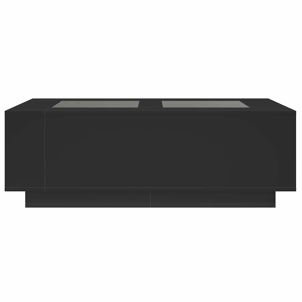 sofabord med Infinity LED-lys 116x69x40 cm sort