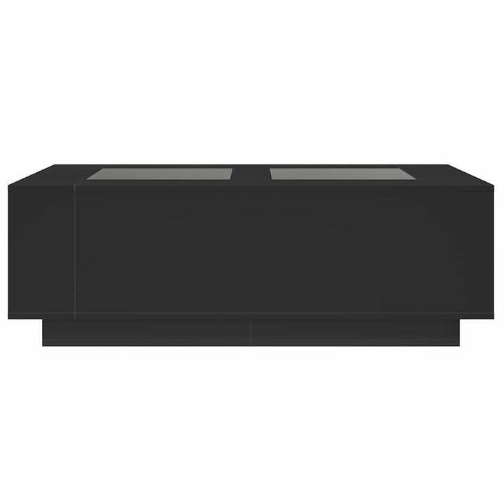sofabord med Infinity LED-lys 116x69x40 cm sort