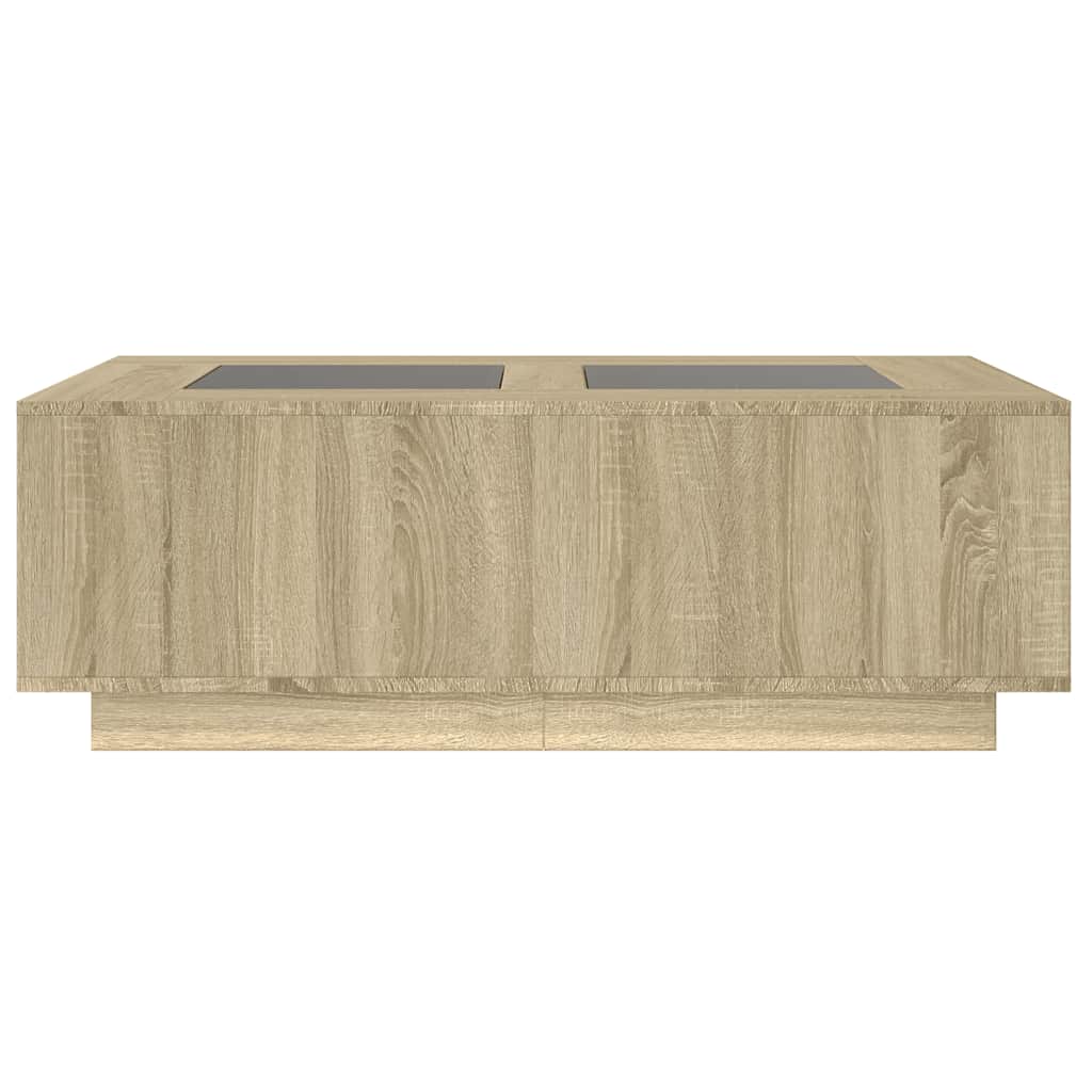 sofabord med Infinity LED-lys 116x69x40 cm sonoma-eg