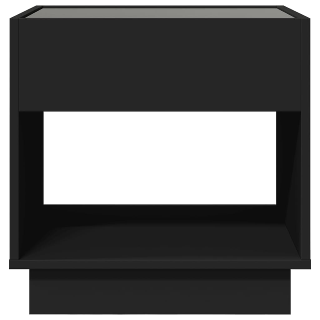 sengebord med Infinity LED-lys 50x50x50 cm sort
