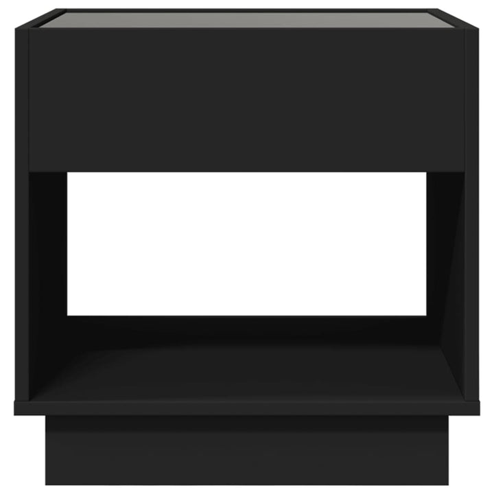 sengebord med Infinity LED-lys 50x50x50 cm sort