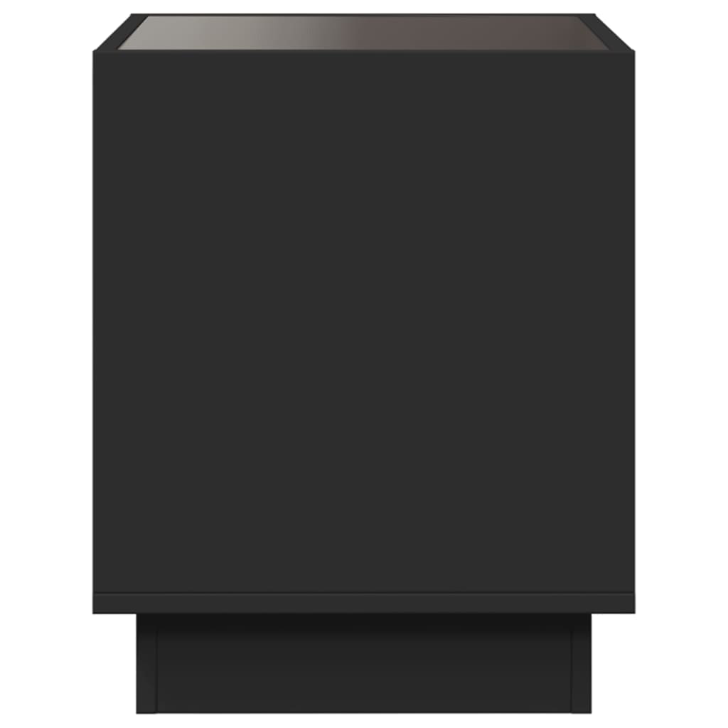 sengebord med Infinity LED-lys 50x50x50 cm sort
