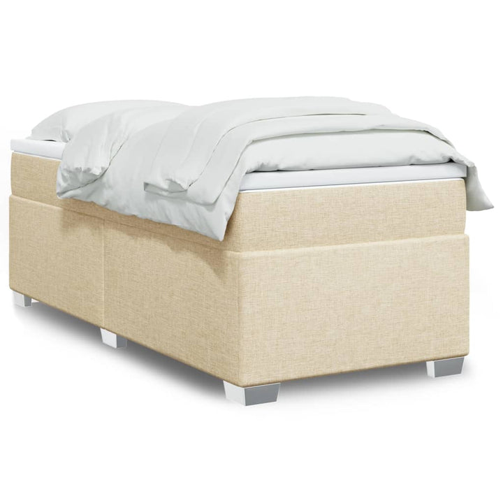 kontinentalseng med madras 90x190 cm stof cremefarvet