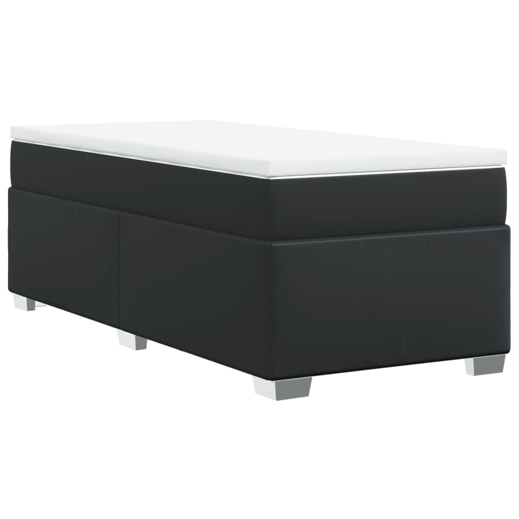 kontinentalseng med madras 90x190 cm kunstlæder sort