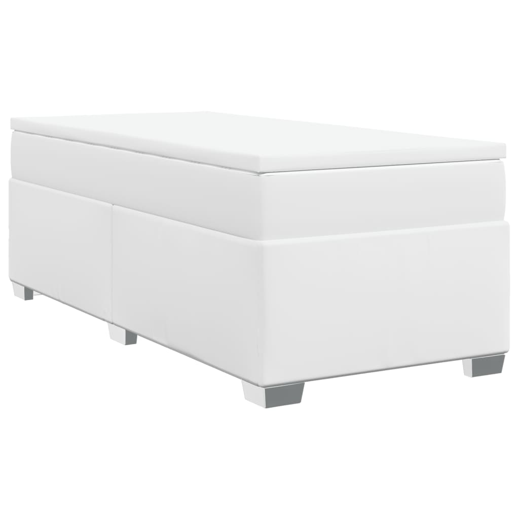 kontinentalseng med madras 90x190 cm kunstlæder hvid