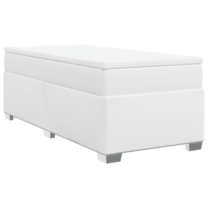 kontinentalseng med madras 90x190 cm kunstlæder hvid