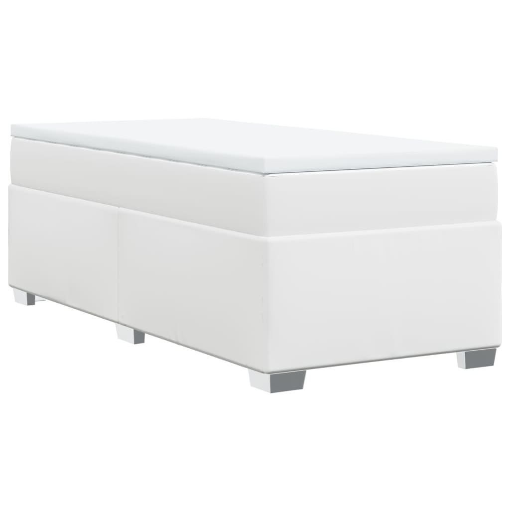 kontinentalseng med madras 90x190 cm kunstlæder hvid