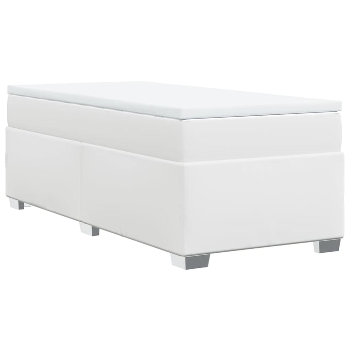 kontinentalseng med madras 90x190 cm kunstlæder hvid