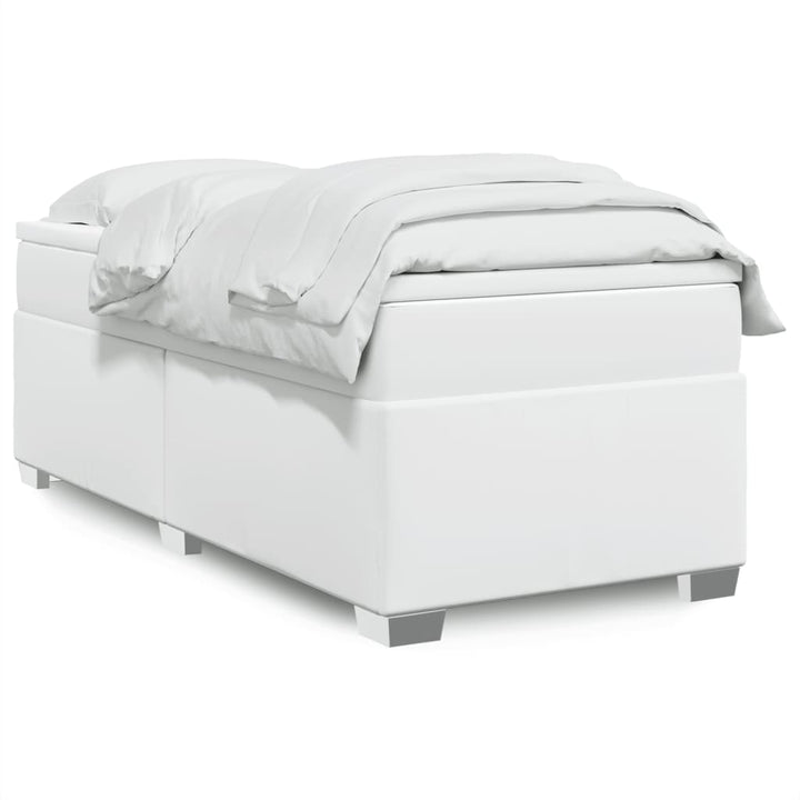 kontinentalseng med madras 90x190 cm kunstlæder hvid