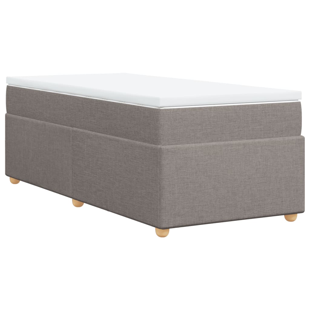 kontinentalseng med madras 90x190 cm stof gråbrun