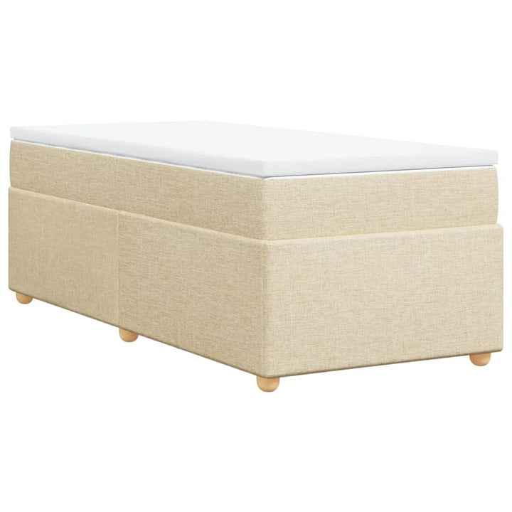 kontinentalseng med madras 90x190 cm stof cremefarvet