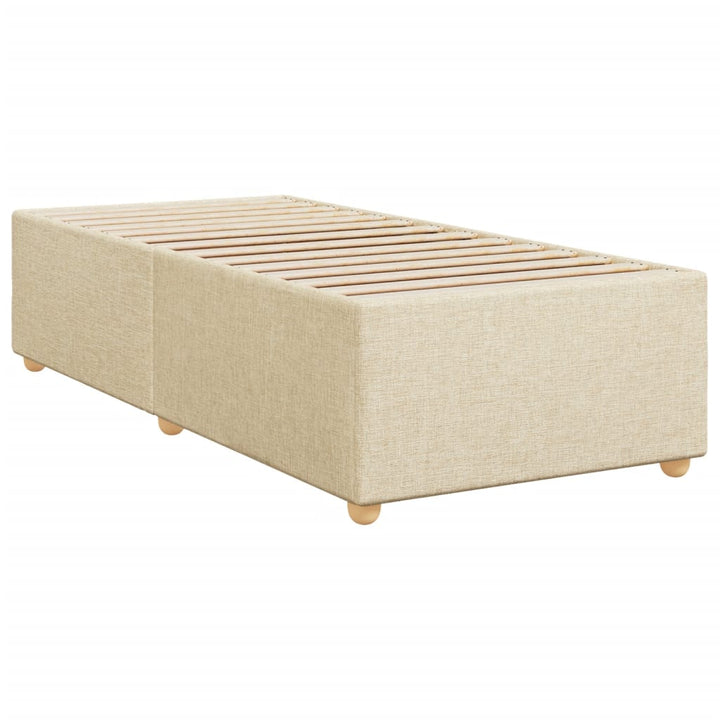 kontinentalseng med madras 90x190 cm stof cremefarvet