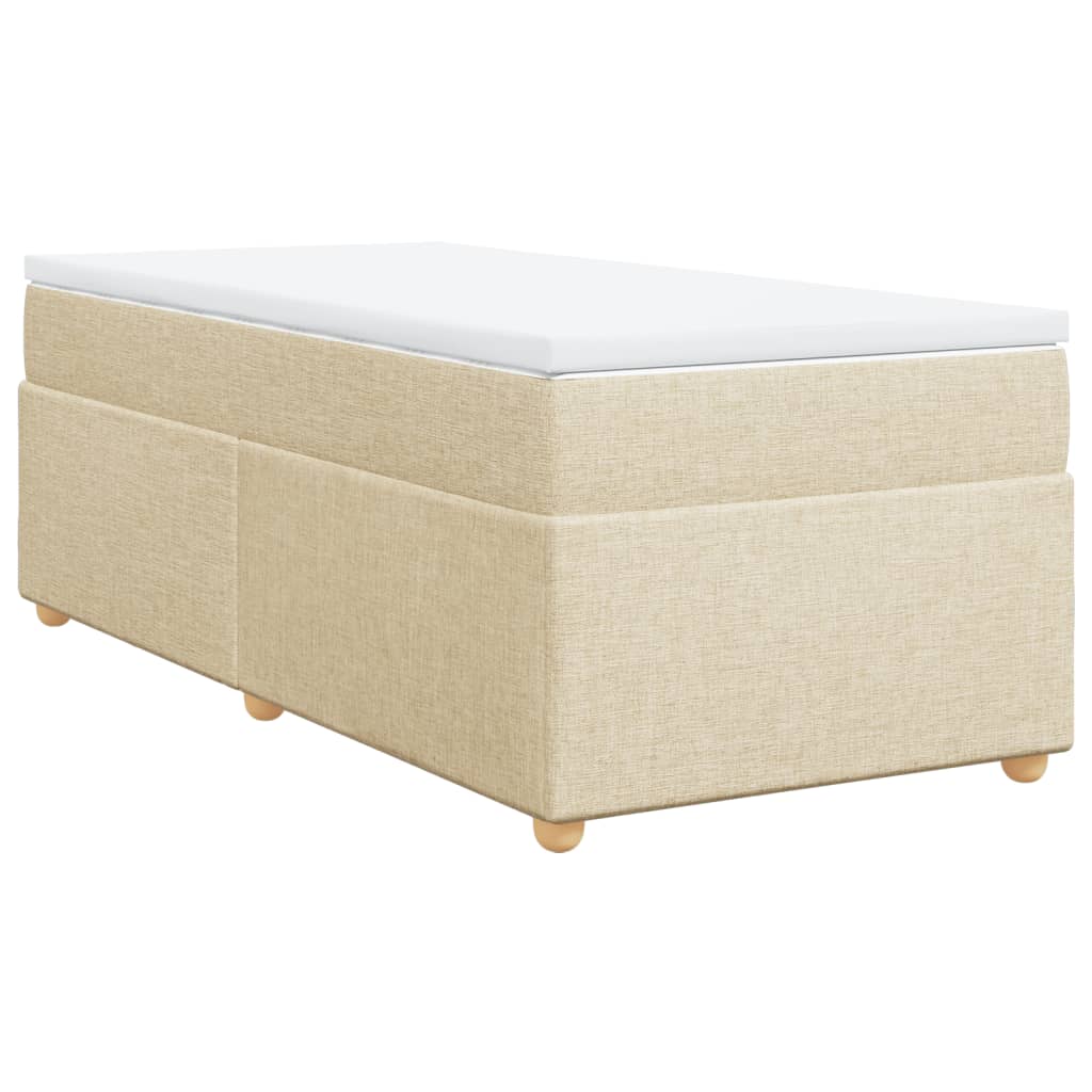 kontinentalseng med madras 90x190 cm stof cremefarvet