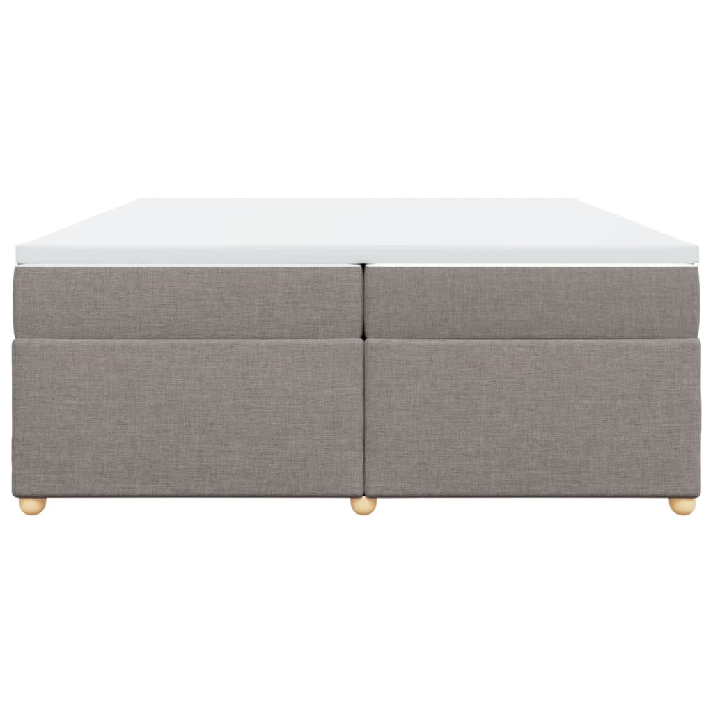 kontinentalseng med madras 200x200 cm stof gråbrun