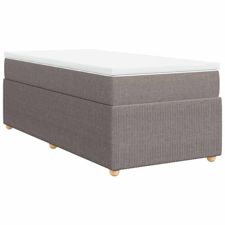 kontinentalseng med madras 90x190 cm stof gråbrun