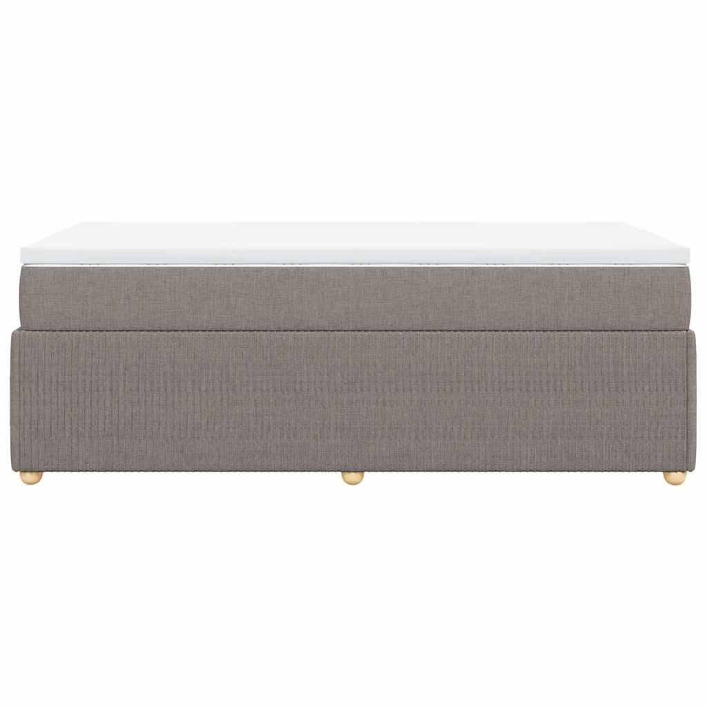 kontinentalseng med madras 90x190 cm stof gråbrun